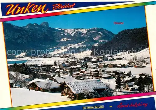 AK / Ansichtskarte Unken Winterpanorama Urlaubsort mit Skiparadies Heutal Unken