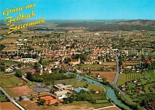 AK / Ansichtskarte Feldbach_Steiermark Blumen  und Gartenstadt Fliegeraufnahme Feldbach_Steiermark