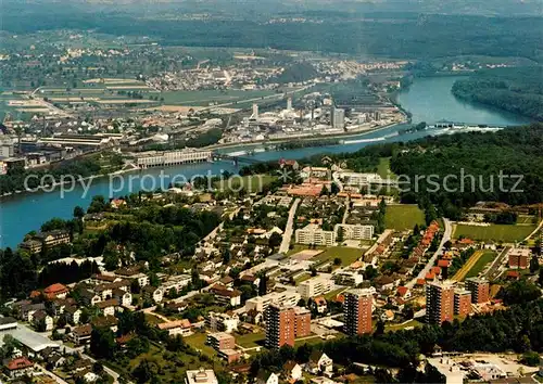 AK / Ansichtskarte Rheinfelden_AG mit Rhein Fliegeraufnahme Rheinfelden AG