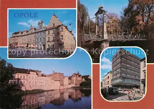 AK / Ansichtskarte Opole_Oberschlesien Innenstadt Markt Bruecke Kanal Opole_Oberschlesien