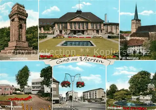 AK / Ansichtskarte Viersen Aussichtsturm Bahnhof St Remigius Kirche Casinogarten Lindenstrasse Stadtgarten Viersen