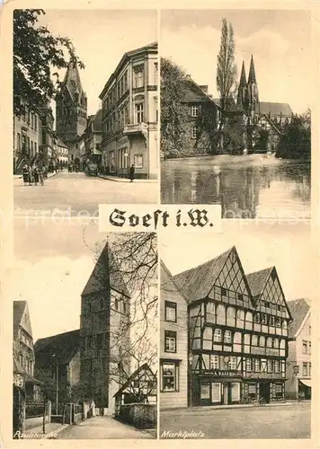 AK / Ansichtskarte Soest_Arnsberg Blick zum Dom Paulikirche Marktplatz Soest_Arnsberg