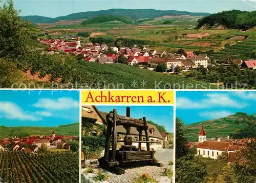 AK / Ansichtskarte Achkarren Gesamtansicht Landschaftspanorama Weinberge Kirche Brunnen Achkarren