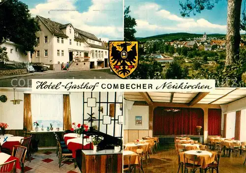 AK / Ansichtskarte Neukirchen_Knuellgebirge Hotel Gasthof Combecher Restaurant Blick zur Stadt Neukirchen Knuellgebirge