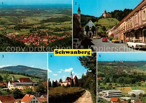 AK / Ansichtskarte Schwanberg Hauptplatz Schloss Hollenegg Hauptschule Schwanberg