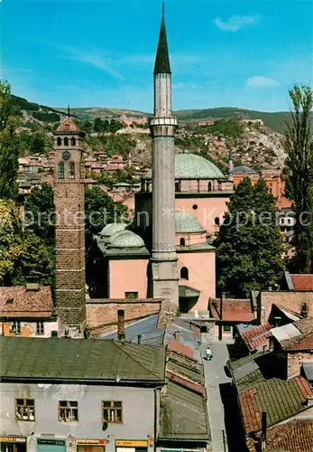 AK / Ansichtskarte Sarajevo Mosque of the Bey and Clock Tower Sarajevo