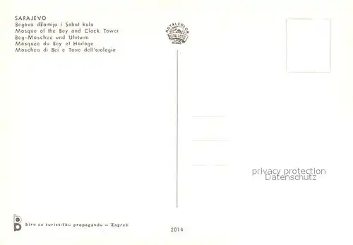 AK / Ansichtskarte Sarajevo Mosque of the Bey and Clock Tower Sarajevo