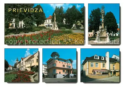 AK / Ansichtskarte Prievidza_Nitra Teilansichten Gebaeude Park Mariensaeule 