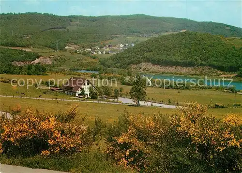 AK / Ansichtskarte Hasenfeld Panorama Blick ins Rurtal Hotel Cafe Restaurant Haus Scholven Hasenfeld