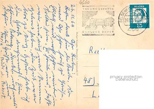 AK / Ansichtskarte Gelsenkirchen Staedtische Buehne Altstadtkirche Probsteikirche Stadtpark Stadtmitte Schloss Gelsenkirchen