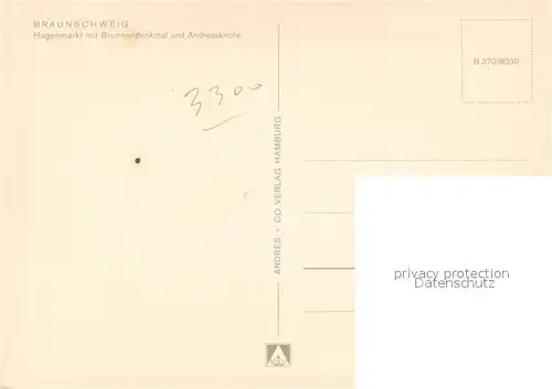 AK / Ansichtskarte Braunschweig Hagenmarkt Brunnendenkmal Andreaskirche Braunschweig