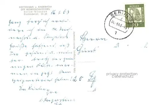 AK / Ansichtskarte Wannsee Sancta Maria Mutterhaus St. Hedwig Schutzpatronin Maedchenheim Kindergarten Schutzengelhaus St. Josef Priesterhaus Wannsee