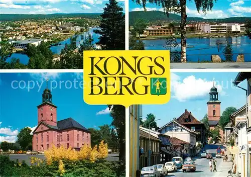 AK / Ansichtskarte Kongsberg Kirchen Fluss Kongsberg