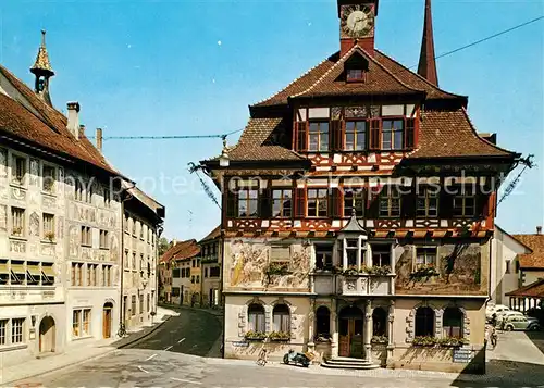 AK / Ansichtskarte Stein_Rhein Rathaus und Adler Stein Rhein