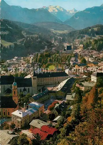 Berchtesgaden Blick von Lockstein auf Schlossplatz Kurpark und Steinernes Meer Berchtesgaden