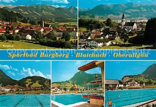 Blaichach_Allgaeu Burgberg Panorama Sportbad Sprungturm Blaichach_Allgaeu