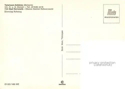 Bad_Herrenalb Talwiesen Schaenke Skiheim Bad_Herrenalb