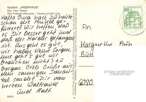 Fridingen_Donau Gasthof Jaegerhaus Fridingen Donau