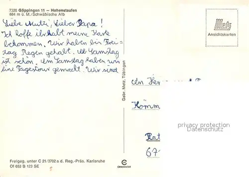 Goeppingen Fliegeraufnahme mit Hohenstaufen Goeppingen