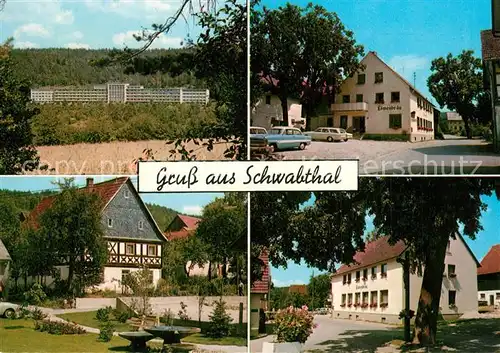 Schwabthal Sanatorium Lautergrund Gasthof Loewenbraeu Springbrunnen mit Blumenanlage Dorflinde Schwabthal