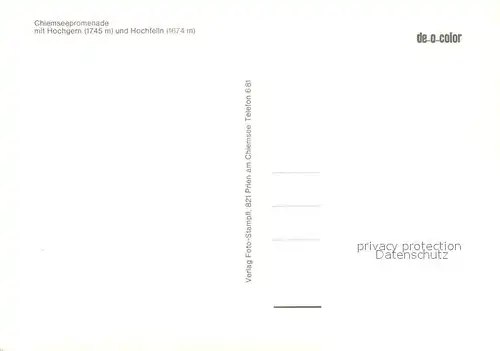 Chiemsee Promenade mit Hochgern und Hochfelln Chiemsee