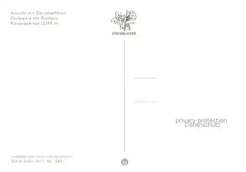 Reit_Winkl Panorama mit Duernbachhorn Ortspartie mit Rathaus Kaisergebirge Reit_Winkl