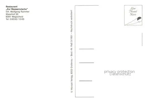 Wegscheid_Niederbayern Rannasee Restaurant zur Wasserrutsche Wegscheid Niederbayern