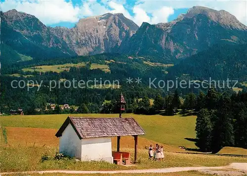 AK / Ansichtskarte Schoenau_Berchtesgaden Feldkapelle mit Kehlstein Hohem Goell und Brett Schoenau Berchtesgaden