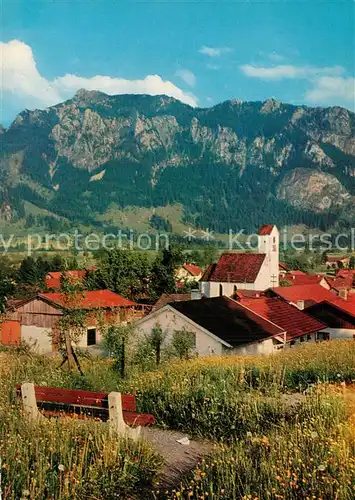 AK / Ansichtskarte Schwangau mit Kirche St Georg und Branderschrofen Schwangau