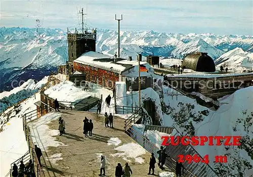 AK / Ansichtskarte Zugspitze Bergstation mit Lechtaler und Allgaeuer Alpen Zugspitze