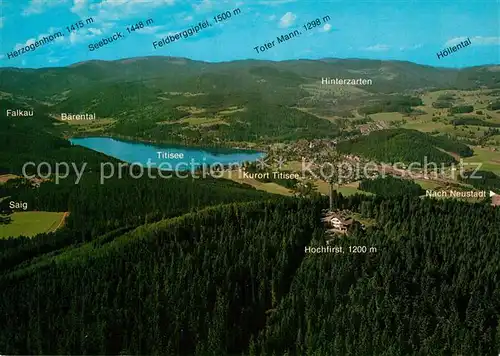 AK / Ansichtskarte Titisee Blick ueber den Hochfirst auf Titisee Hinterzarten und das Feldberggebiet Titisee