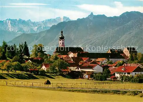 AK / Ansichtskarte Murnau_Staffelsee mit Ettaler Mandl und Zugspitze Murnau_Staffelsee