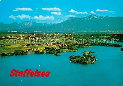 AK / Ansichtskarte Murnau_Staffelsee mit Seehausen Ohstadt Jochberg Herzogstand und Heimgarten Murnau_Staffelsee