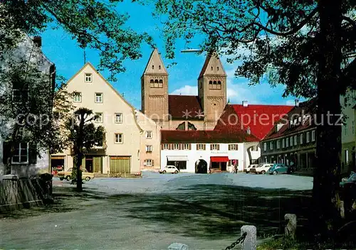 AK / Ansichtskarte Steingaden_Oberbayern Stadtplatz mit Kirche Steingaden Oberbayern