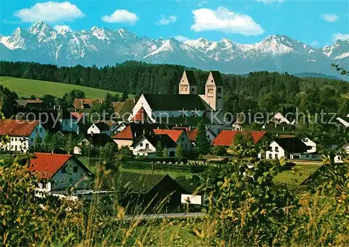 AK / Ansichtskarte Steingaden_Oberbayern Ortsansicht mit Kirche Steingaden Oberbayern