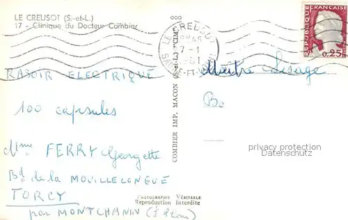 AK / Ansichtskarte Le_Creusot_Saone et Loire Clinique du Docteur Combier Le_Creusot_Saone et Loire