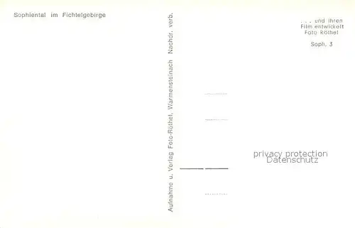 AK / Ansichtskarte Sophienthal_Oberfranken Panorama Sophienthal Oberfranken