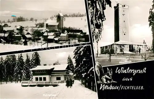 AK / Ansichtskarte Neubau_Fichtelberg Asenturm Winterlandschaft Fichtelsee Neubau Fichtelberg