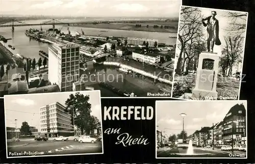 AK / Ansichtskarte Krefeld Polizei Praesidium Rheinhafen Weber Denkmal Ostwall Krefeld