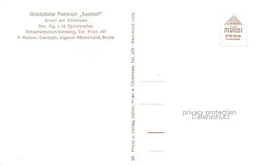 AK / Ansichtskarte Rimsting Gaststaette Pension Seehof Rimsting