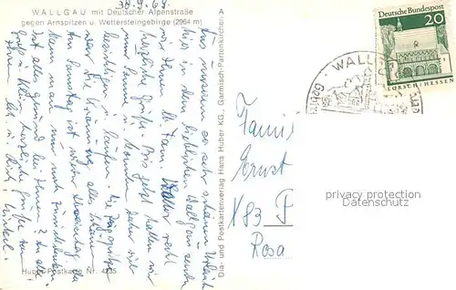 AK / Ansichtskarte Wallgau Deutsche Alpenstrasse Arnspitzen Wettersteingebirge Wallgau