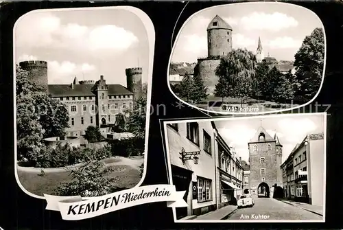 AK / Ansichtskarte Kempen_Niederrhein Burg Muehlenturm Kuhtor Kempen Niederrhein