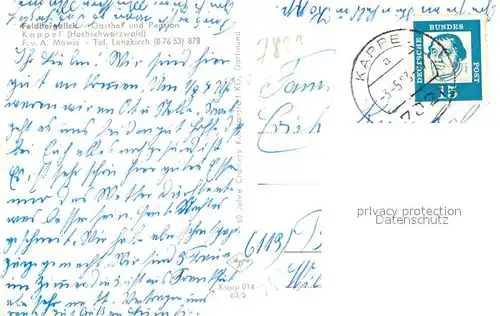 AK / Ansichtskarte Kappel_Lenzkirch Gasthof Pension Feldbergblick Kappel_Lenzkirch