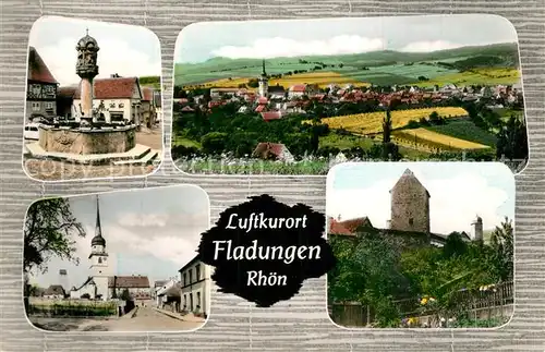 AK / Ansichtskarte Fladungen Kirche Brunnen Burg Fladungen