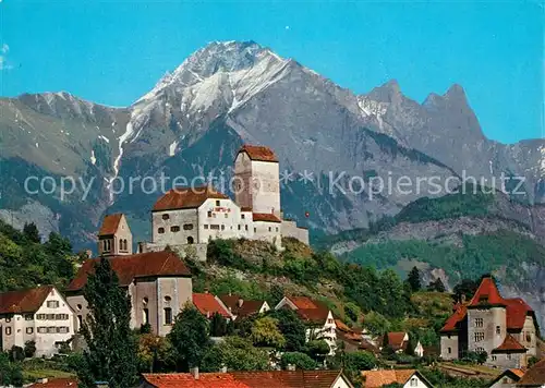 AK / Ansichtskarte Sargans Schloss mit Falknis Sargans