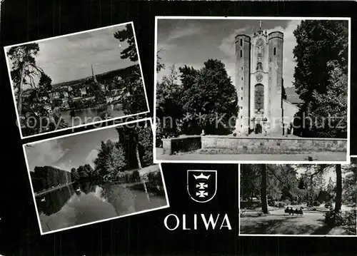 AK / Ansichtskarte Oliwa Stadtpanorama Kanal Parkanlagen Kirche Oliwa