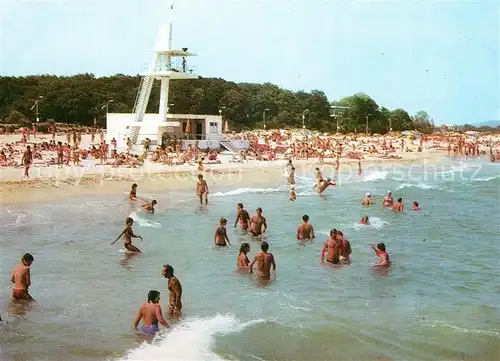 AK / Ansichtskarte Primorsko Strand des Internationalen Jugendzentrums Wachturm Primorsko