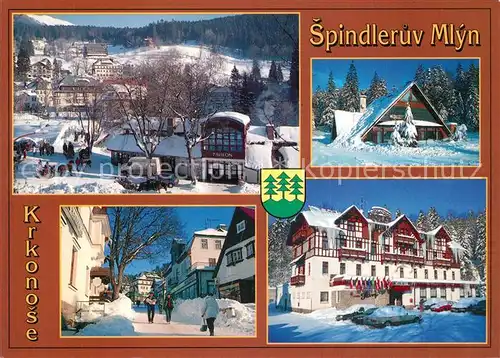 AK / Ansichtskarte Spindleruv_Mlyn_Spindlermuehle Teilansichten Hotel Berghuette Winterlandschaft Spindleruv_Mlyn