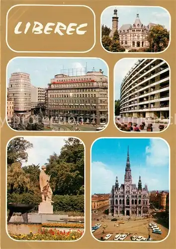 AK / Ansichtskarte Liberec Teilansichten Innenstadt Schloss Rathaus Park Denkmal Liberec