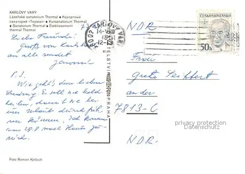 AK / Ansichtskarte Karlovy_Vary Sanatorium Thermal Karlovy Vary